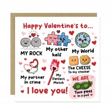 Happy Valentine's To My Rock My Other Half My World Card