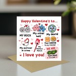 Happy Valentine's To My Rock My Other Half My World Card
