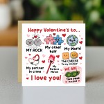 Happy Valentine's To My Rock My Other Half My World Card