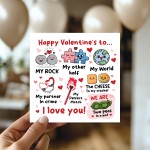 Happy Valentine's To My Rock My Other Half My World Card