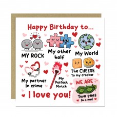 Happy Birthday To My Rock My Other Half My World Birthday Card