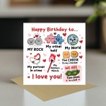 Happy Birthday To My Rock My Other Half My World Birthday Card