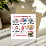 Happy Birthday To My Rock My Other Half My World Birthday Card