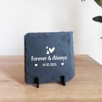 Personalised Gift For Anniversary Forever And Always Slate Sign