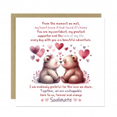 To My Soulmate Card Anniversary Card For Husband Wife