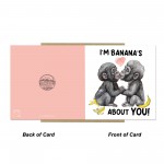 Funny Monkey Card For Valentines Anniversary Im Bananas