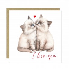 Cat I Love You Card Cute Valentines Card Cards for Him Funny