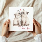 Cat I Love You Card Cute Valentines Card Cards for Him Funny