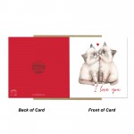 Cat I Love You Card Cute Valentines Card Cards for Him Funny