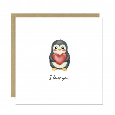 Funny Valentines Card, Cards for Him Her, Penguin Love Card