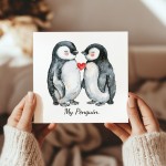 MY PENGIN Card For Valentines Day Anniversary Greetings Card