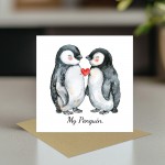 MY PENGIN Card For Valentines Day Anniversary Greetings Card