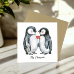 MY PENGIN Card For Valentines Day Anniversary Greetings Card
