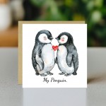 MY PENGIN Card For Valentines Day Anniversary Greetings Card