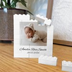 Personalised Any Photo Baby Details Brick Photo Block Gift