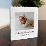 Personalised Any Photo Baby Details Brick Photo Block Gift