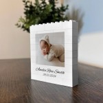 Personalised Any Photo Baby Details Brick Photo Block Gift