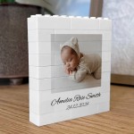 Personalised Any Photo Baby Details Brick Photo Block Gift