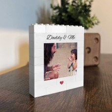 Daddy & Me Brick Photo Block Personalised Gift for Daddy
