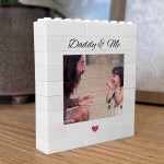 Daddy & Me Brick Photo Block Personalised Gift for Daddy