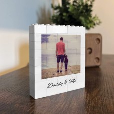 Personalised Daddy & Me Brick Photo Block Gift for Daddy