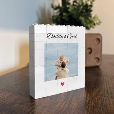 Personalised Daddys Girl Brick Photo Block, Gift for Daddy, Buil