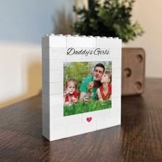 Daddys Girls Personalised Brick Photo Block, Gift for Daddy