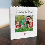 Daddys Girls Personalised Brick Photo Block, Gift for Daddy