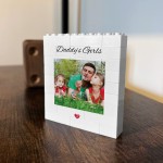 Daddys Girls Personalised Brick Photo Block, Gift for Daddy