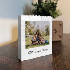 Personalised Mummy & Me Brick Photo Building Block Gift for Mum