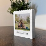 Personalised Mummy & Me Brick Photo Building Block Gift for Mum