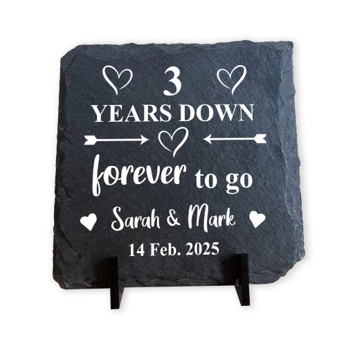 3rd Anniversary Gift For Husband Wife PERSONALISED 3 Years Down 