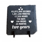2nd Anniversary Gift For Husband Wife SLATE Sign Novelty 2 Years