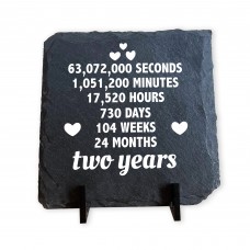 2nd Anniversary Gift For Husband Wife SLATE Sign Novelty 2 Years