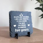 2nd Anniversary Gift For Husband Wife SLATE Sign Novelty 2 Years