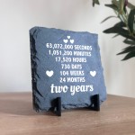2nd Anniversary Gift For Husband Wife SLATE Sign Novelty 2 Years