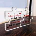 Personalised Couple Gift Puzzle Pieces Plaque Set Anniversary