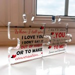 Personalised Couple Gift Puzzle Pieces Plaque Set Anniversary