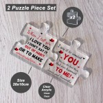 Personalised Couple Gift Puzzle Pieces Plaque Set Anniversary