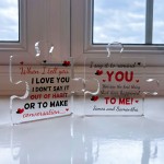 Personalised Couple Gift Puzzle Pieces Plaque Set Anniversary