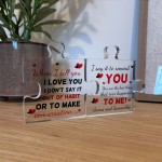 Personalised Couple Gift Puzzle Pieces Plaque Set Anniversary