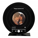 Personalised Vinyl Inspired Song Plaque With Stand Wedding Gift