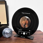 Personalised Vinyl Inspired Song Plaque With Stand Wedding Gift