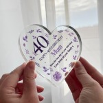 Personalised Happy 40th Birthday Gift For Mum Daughter Friend