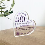 Personalised Happy 80th Birthday Gift For Mum Nan Nanny Grandma