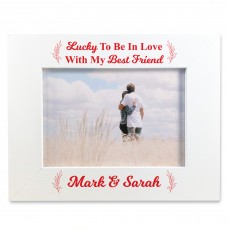 Personalised White Wooden Photo Frame For Couple 7X5 Frame