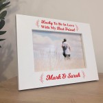 Personalised White Wooden Photo Frame For Couple 7X5 Frame