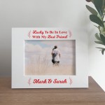 Personalised White Wooden Photo Frame For Couple 7X5 Frame