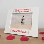 Personalised White Wooden Photo Frame For Couple 7X5 Frame