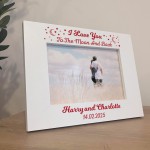 Personalised Wooden Photo Frame Gift For Valentines Anniversary